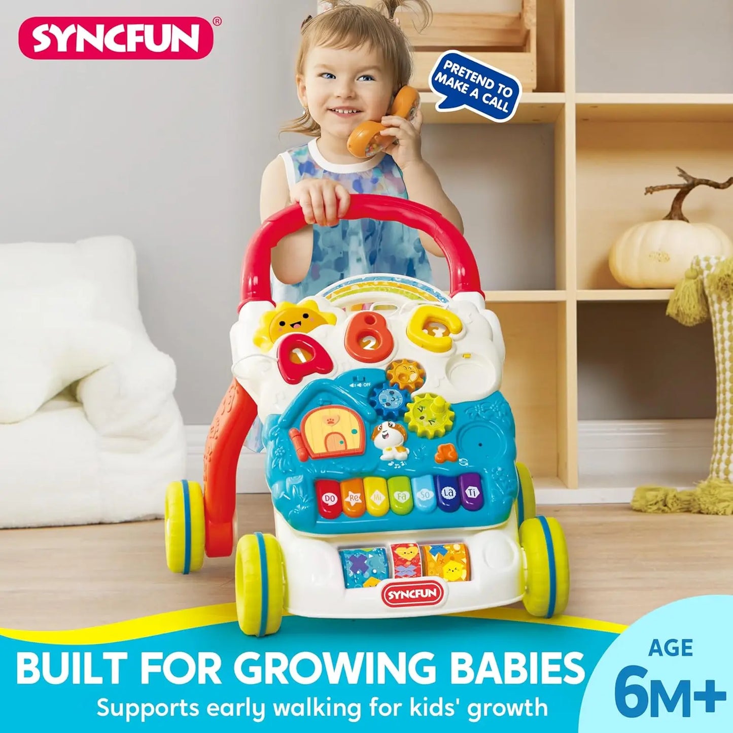 Joyfy 2 In 1 Learning Walker Sit To Stand Educational