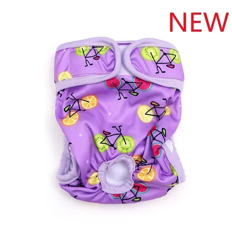 Washable Dog Diapers Cartoon Print Physiological Panties For Female Dogs