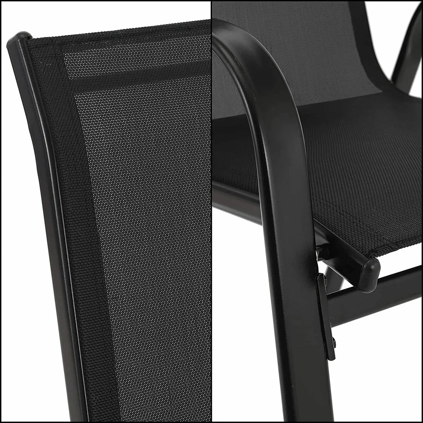 Homfa Folding Garden Chairs Steel Iron Teslin Fabric High Back