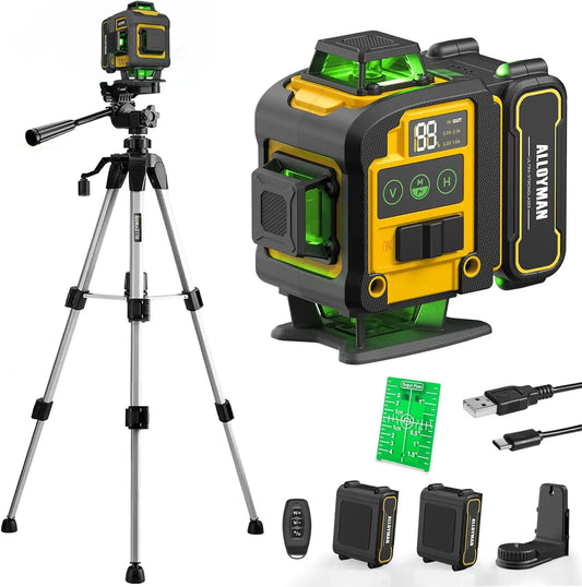 4D Laser Level With Tripod Self-Leveling For Picture Hanging