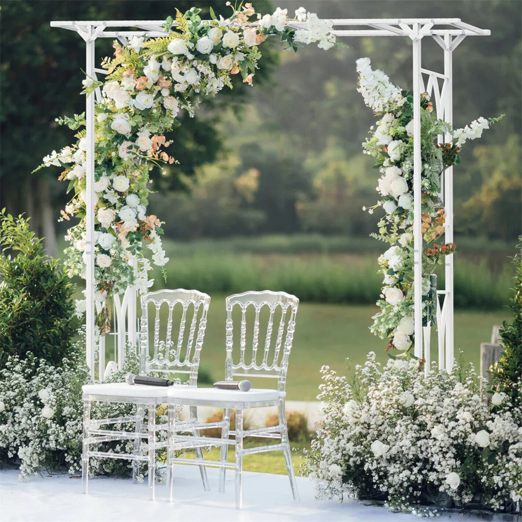 Metal Garden Arch Outdoor Arbor Iron Pergola Wedding Decoration