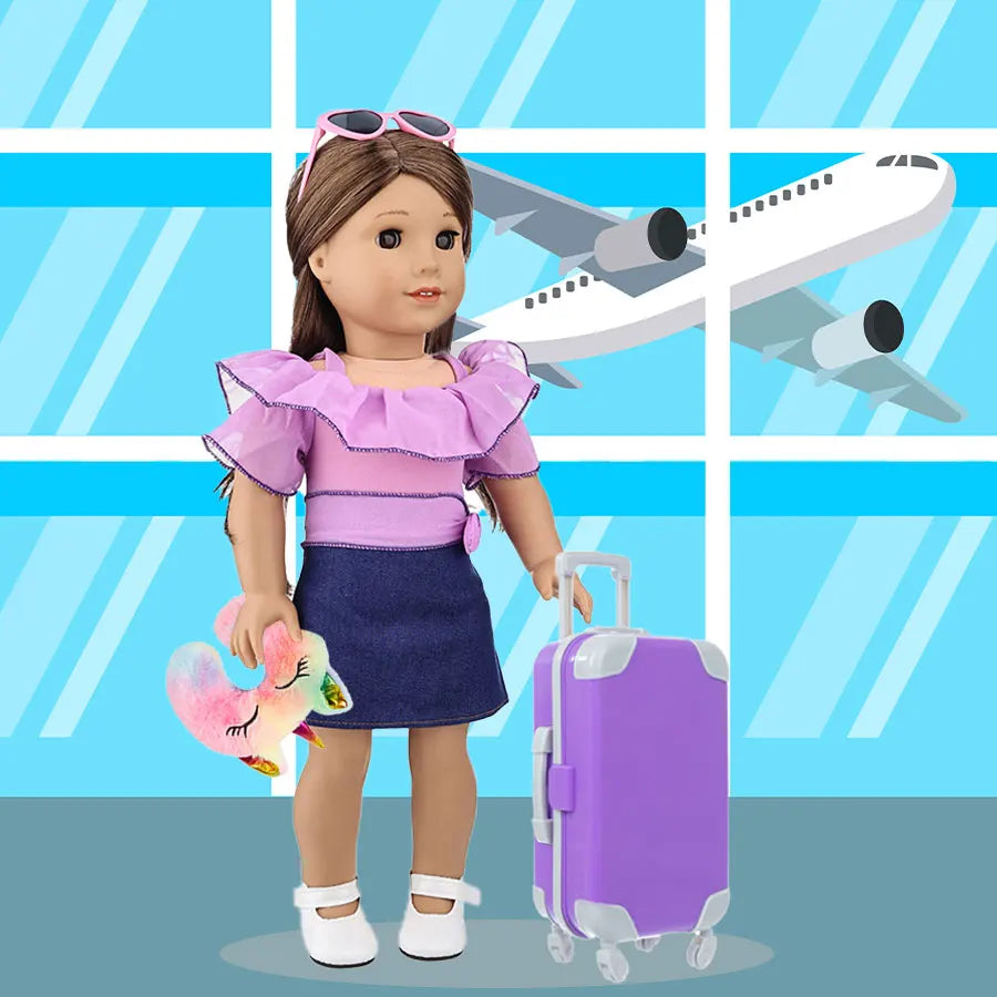 Doll Travel Suitcase Play Set With Sunglasses And Camera