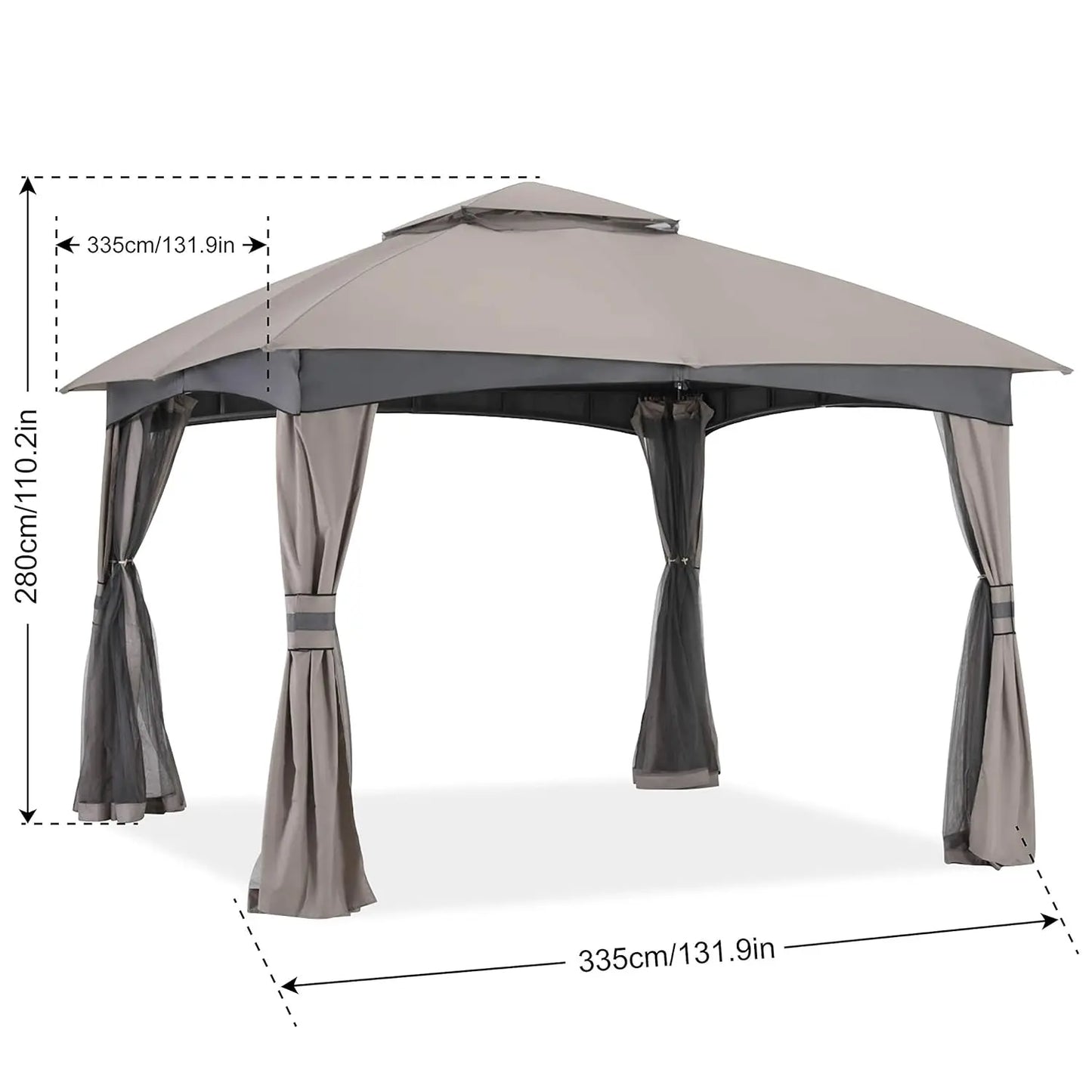 Outdoor Gazebo With Mosquito Netting For Patio Garden