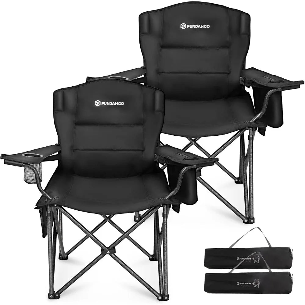 Heavy Duty Foldable Camping Chair With Padded Seat And Back