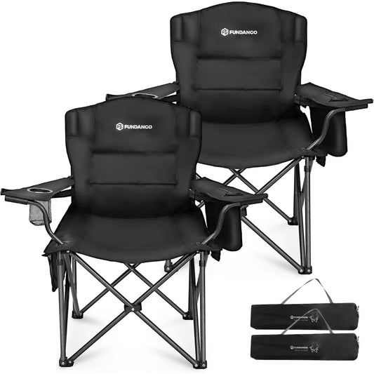 Heavy Duty Foldable Camping Chair With Padded Seat And Back