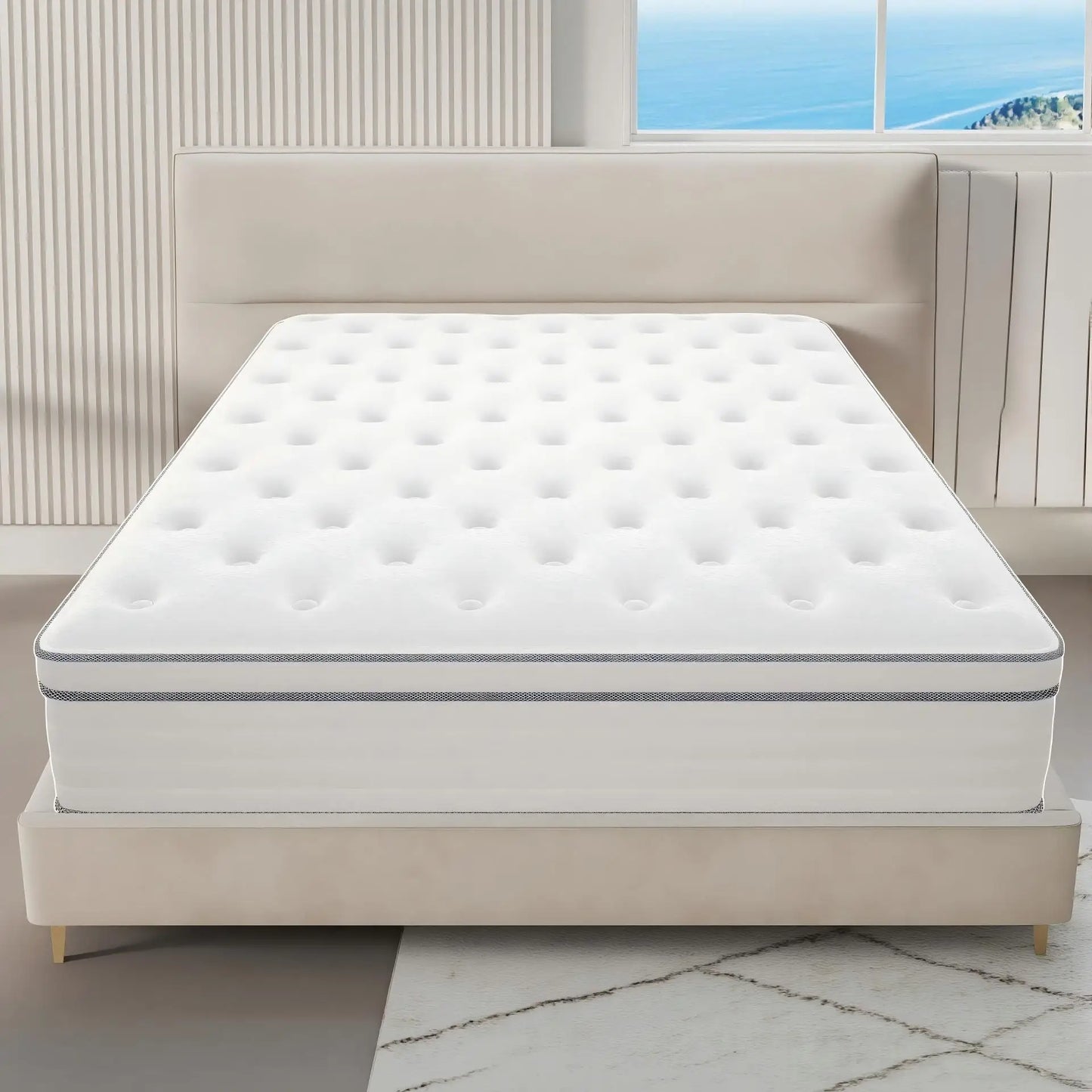 Madevos Hybrid Pocket Spring Memory Foam Mattress Fiberglass Free