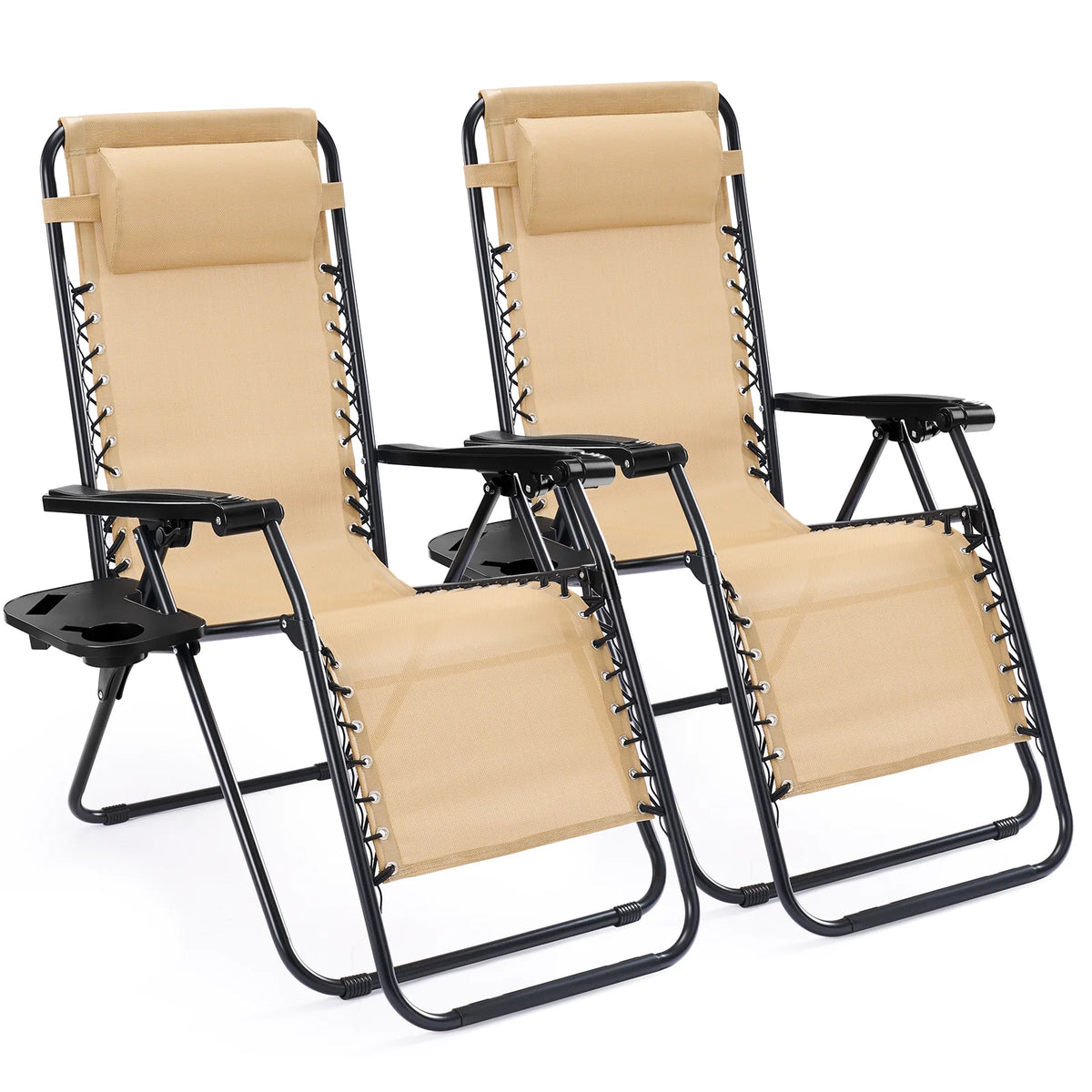 JHK Zero Gravity Outdoor Lounge Chair With Cup Holder