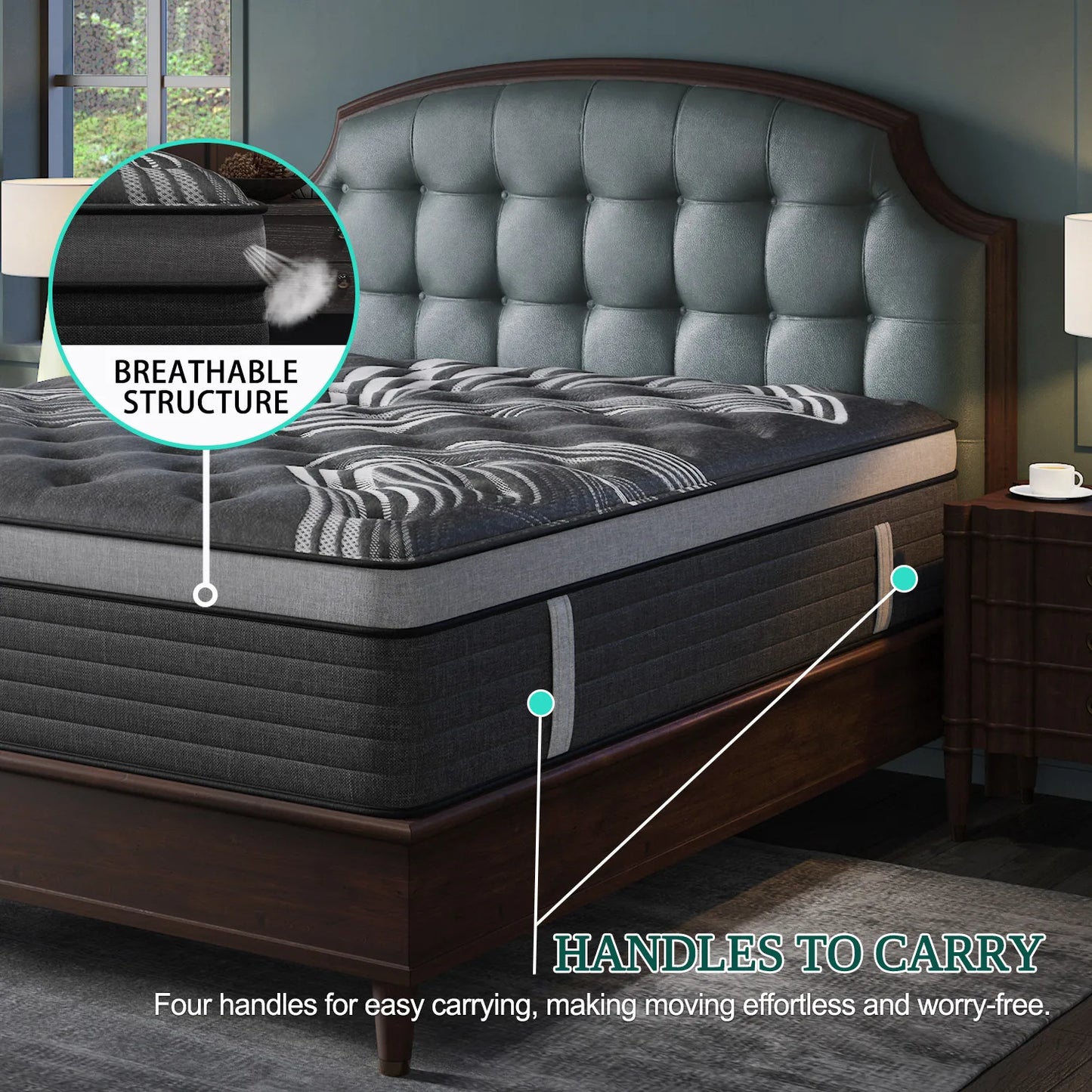 SweetloveCN Gel Memory Foam Hybrid Pocket Spring Mattress Medium Firm
