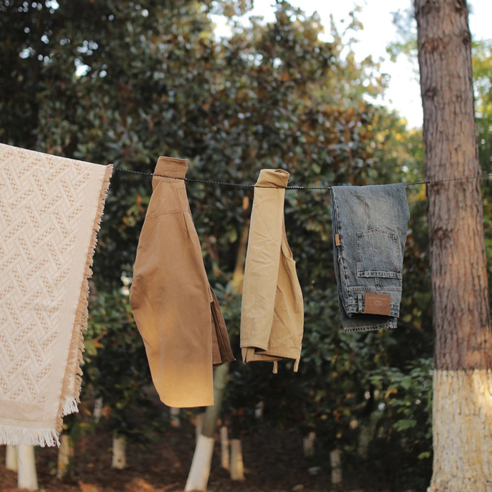 Camping Stretch Clothesline With 12 Clips For Travel Drying Laundry