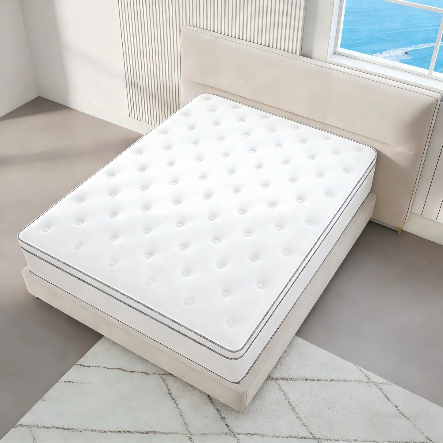 Madevos Hybrid Pocket Spring Memory Foam Mattress Fiberglass Free