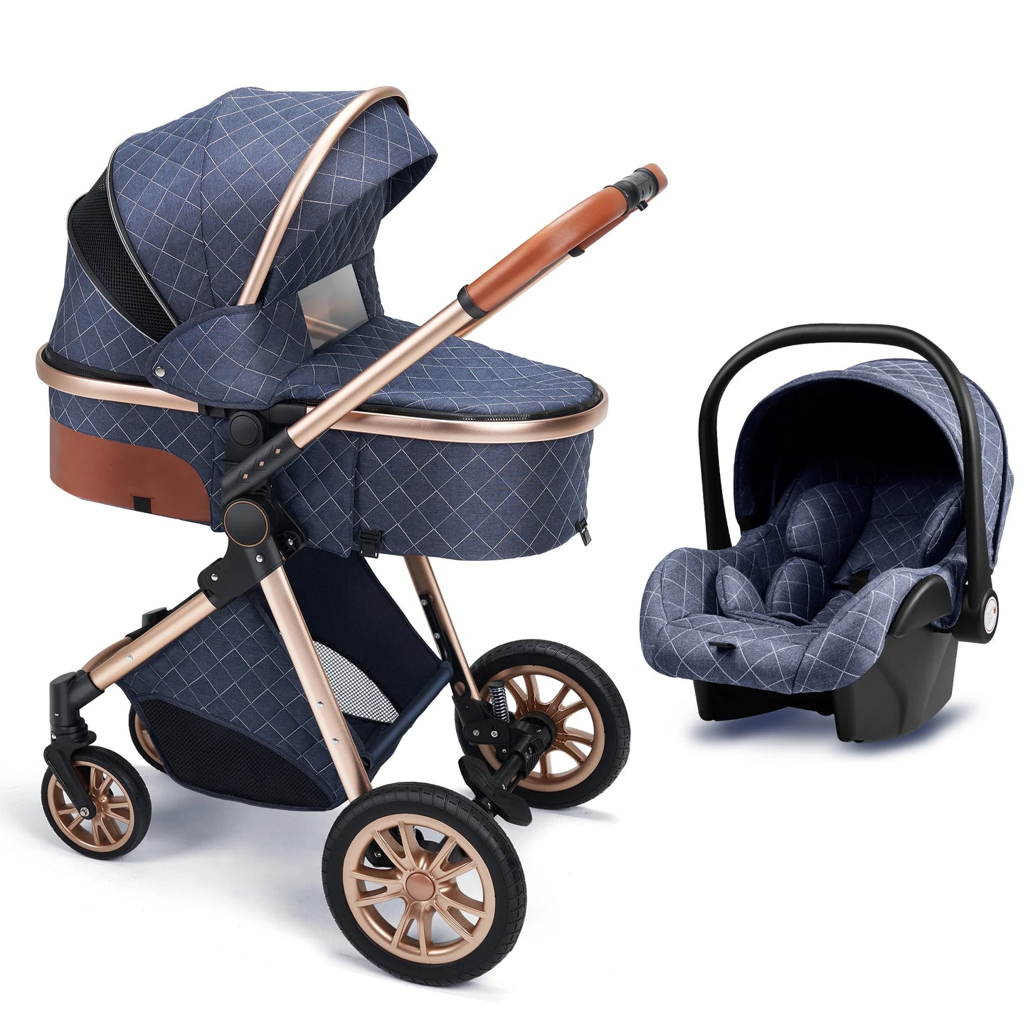 B.childhood All-In-One Luxury Stroller 3-In-1 High Landscape Pram