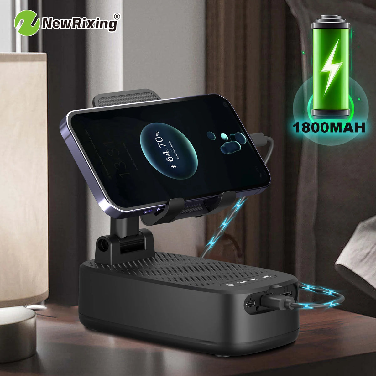 NewRixing Portable Wireless Speaker With Integrated Power Bank