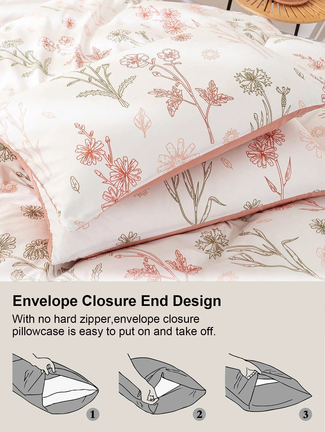 Sweet Wine Printed Quilt Cover Set Three Piece Bedding