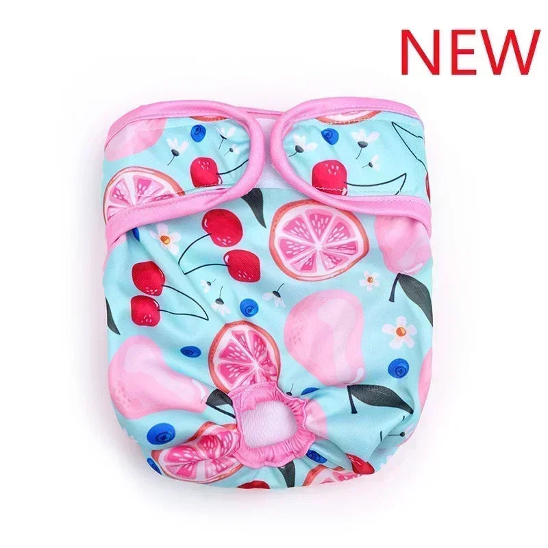 Washable Dog Diapers Cartoon Print Physiological Panties For Female Dogs