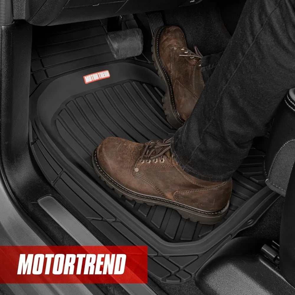 All Weather Floor Mats Set For Cars SUVs And Vans Deep Dish Protection