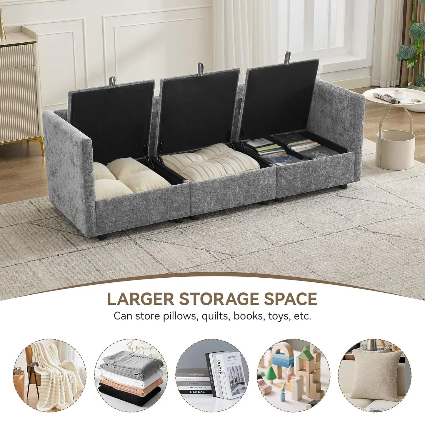 Cloud Modular Sofa With Storage And Modern Upholstery