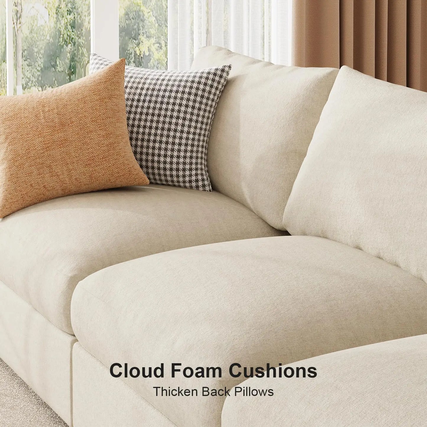 Velvet Modular Sectional Sofa Couch U Shaped Sleeper Chaise