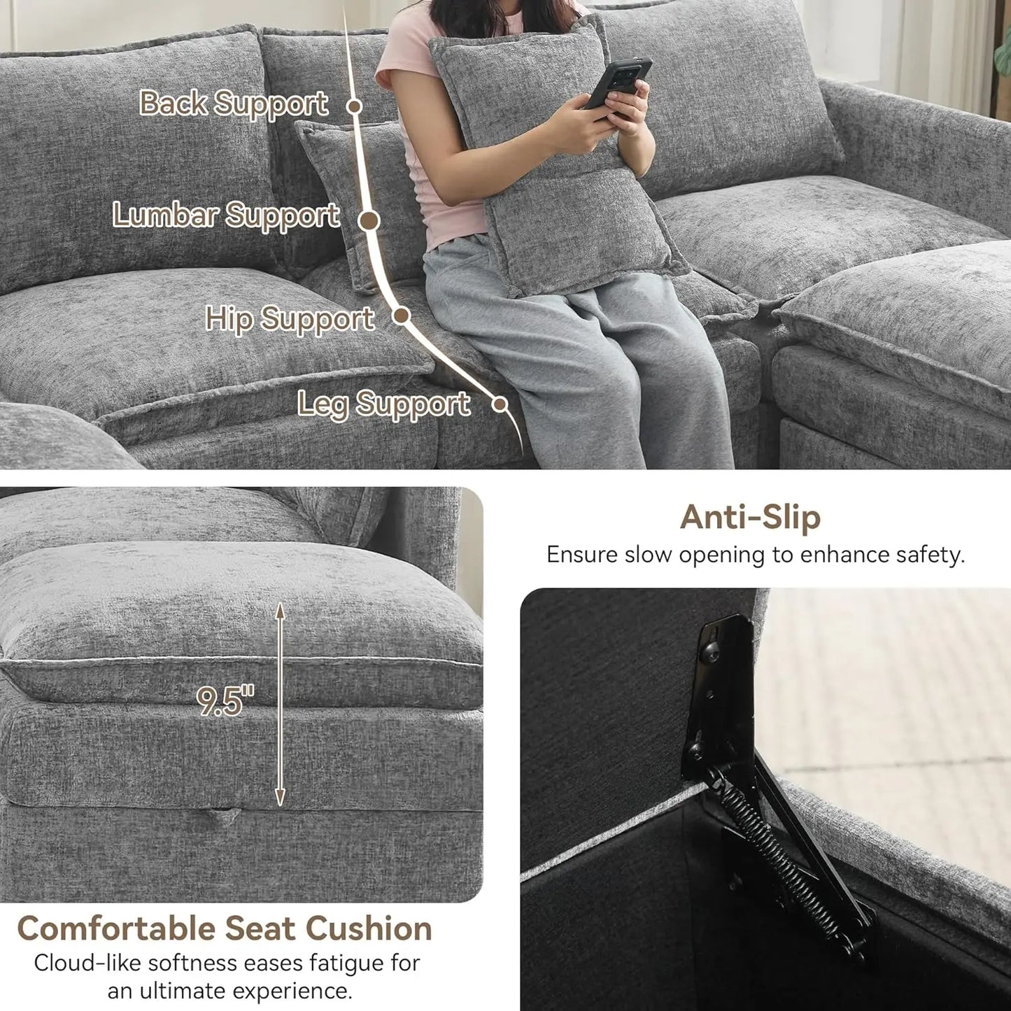 Cloud Modular Sofa With Storage And Modern Upholstery