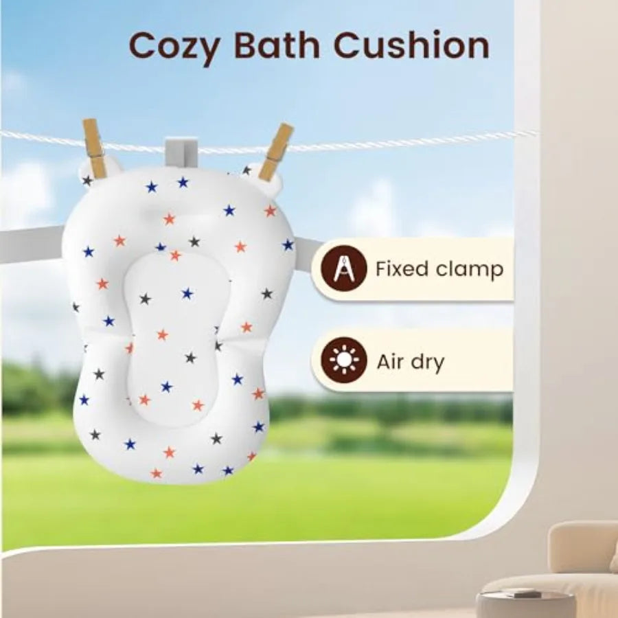 Baby BathtubFoldable Baby Bath Tub for Newborn to Toddler 0-18 Months Collapsible Infant Tub for Travel with Thermometer Soft C