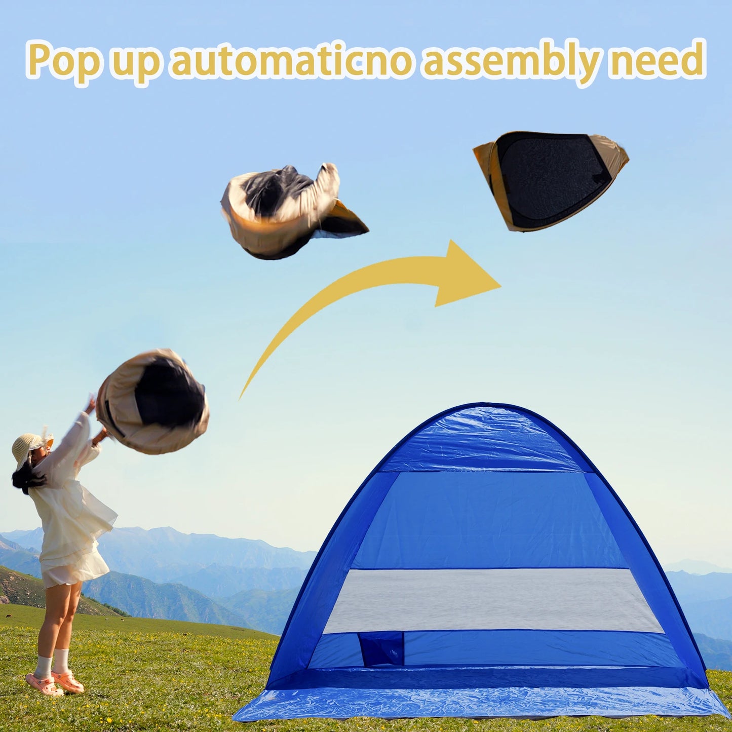 Pakicetus Pop-Up Beach Tent Two-Person with Carry Handbag