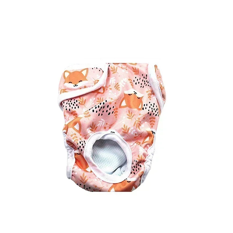 Washable Dog Diapers Cartoon Print Physiological Panties For Female Dogs