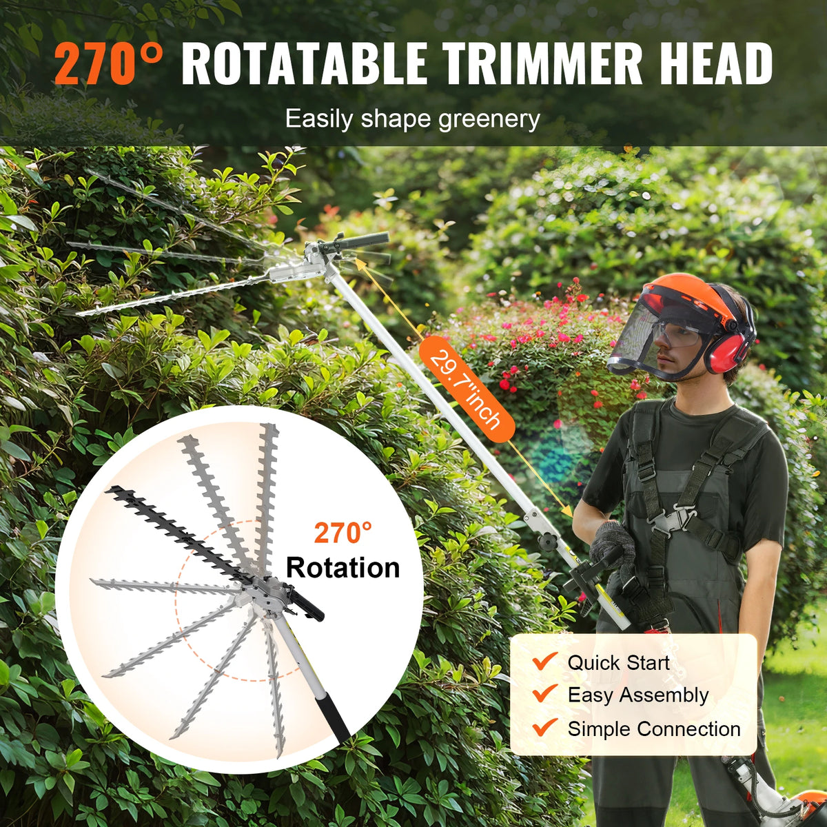 SucceBuy 6 In 1 Gas Powered Multifunctional Garden Trimmer