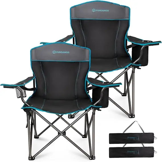 Heavy Duty Foldable Camping Chair With Padded Seat And Back