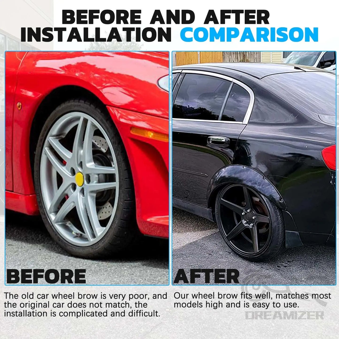 Universal Car Fender Flares Mud Guards Wheel Arches Extension
