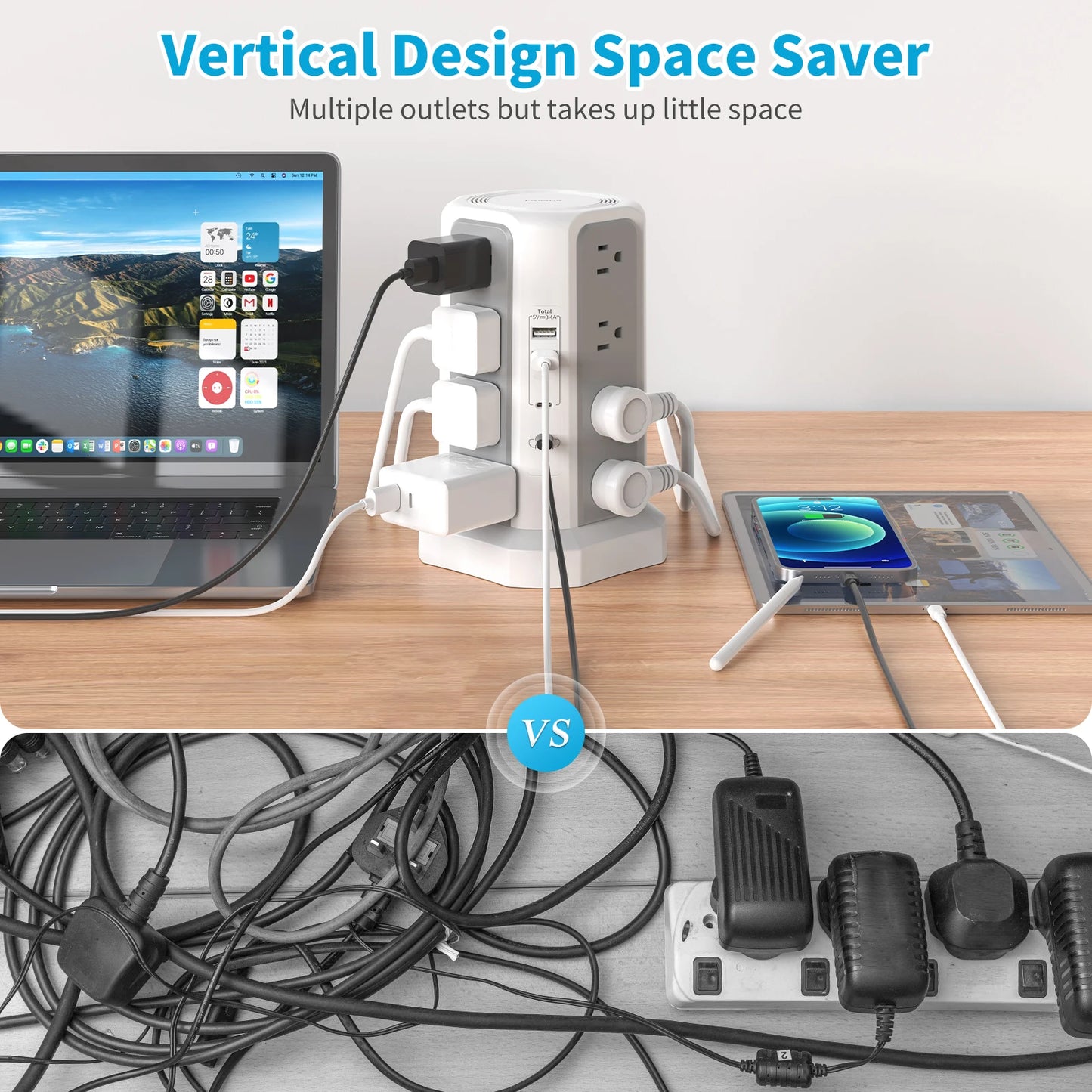 Passus 4-Layer Extension Tower With PD Fast Charging