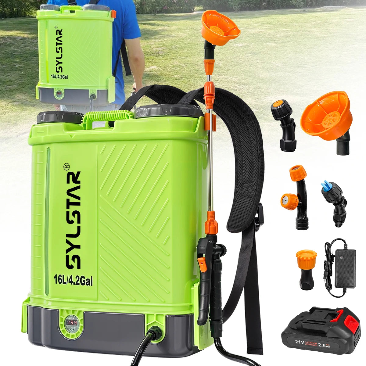 Electric Battery Powered Backpack Garden Sprayer With Charger