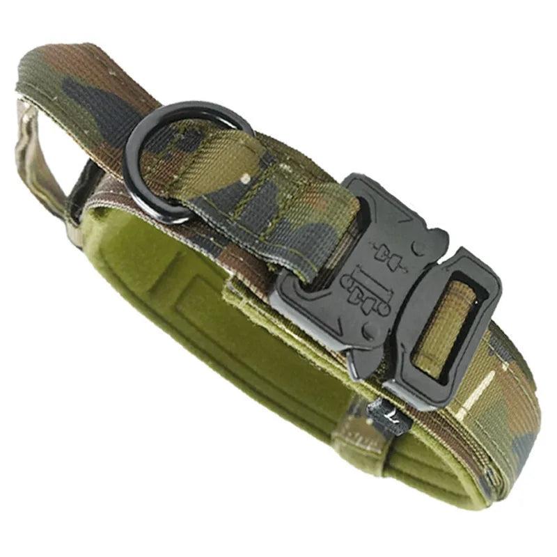 Pet Products Outdoor Tactical Dog Collar Metal Buckle Breathability Nylon Collar Medium and Large Dog Training Neck Collar Dog