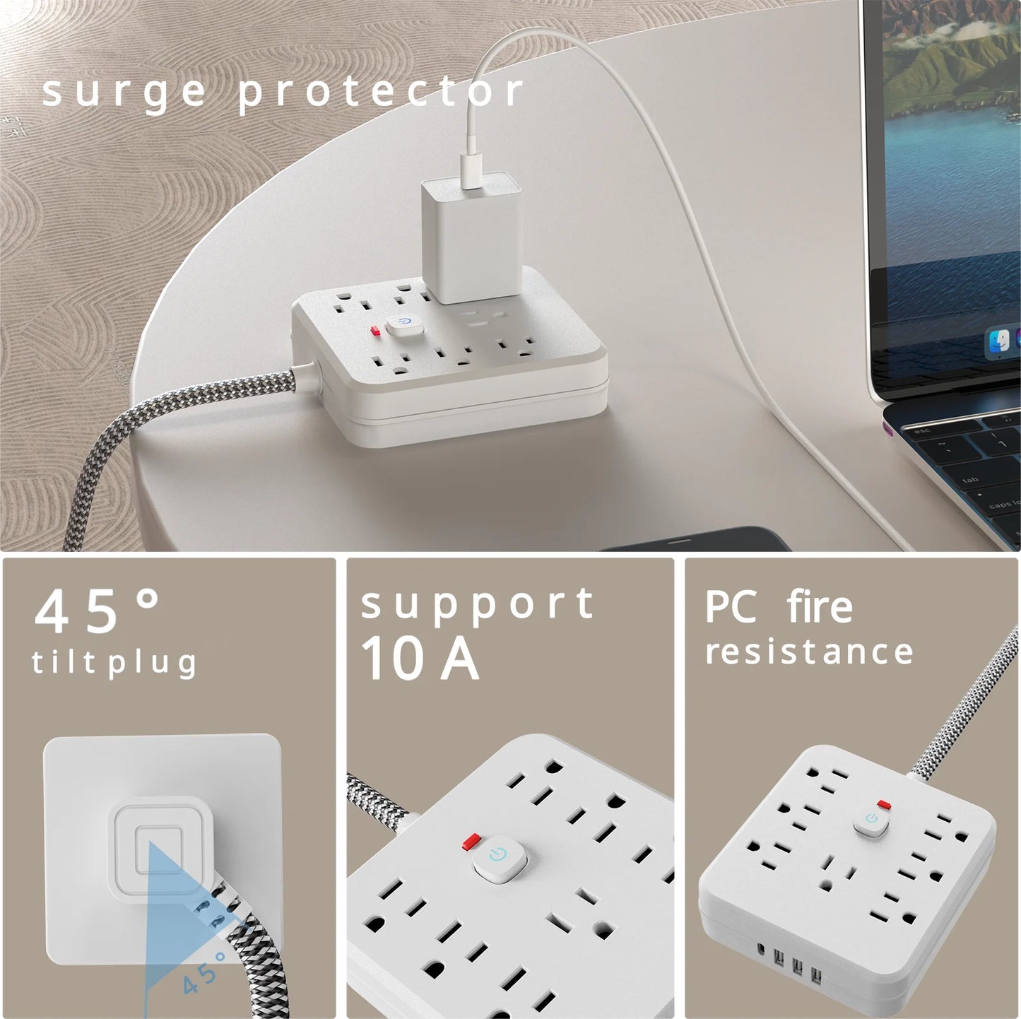 TRANSTON Eleven In One Surge Protector With 7 Sockets USB