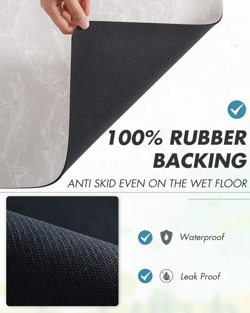 Water-Absorbent Dish Drying Mat With Rubber Backing For Kitchen