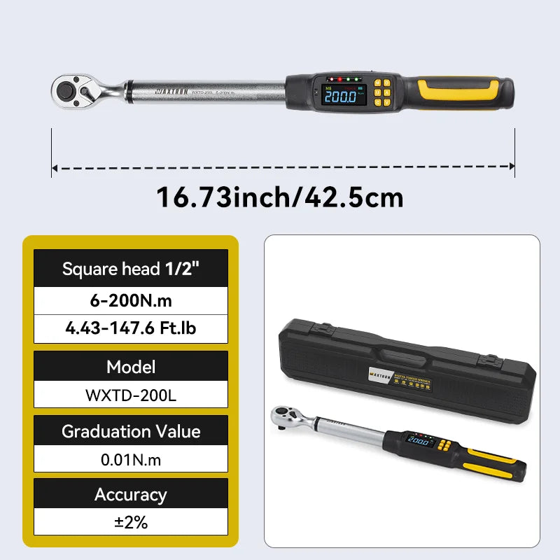 Waxtron Digital Torque Wrench Two Percent Accuracy Auto And Motorcycle