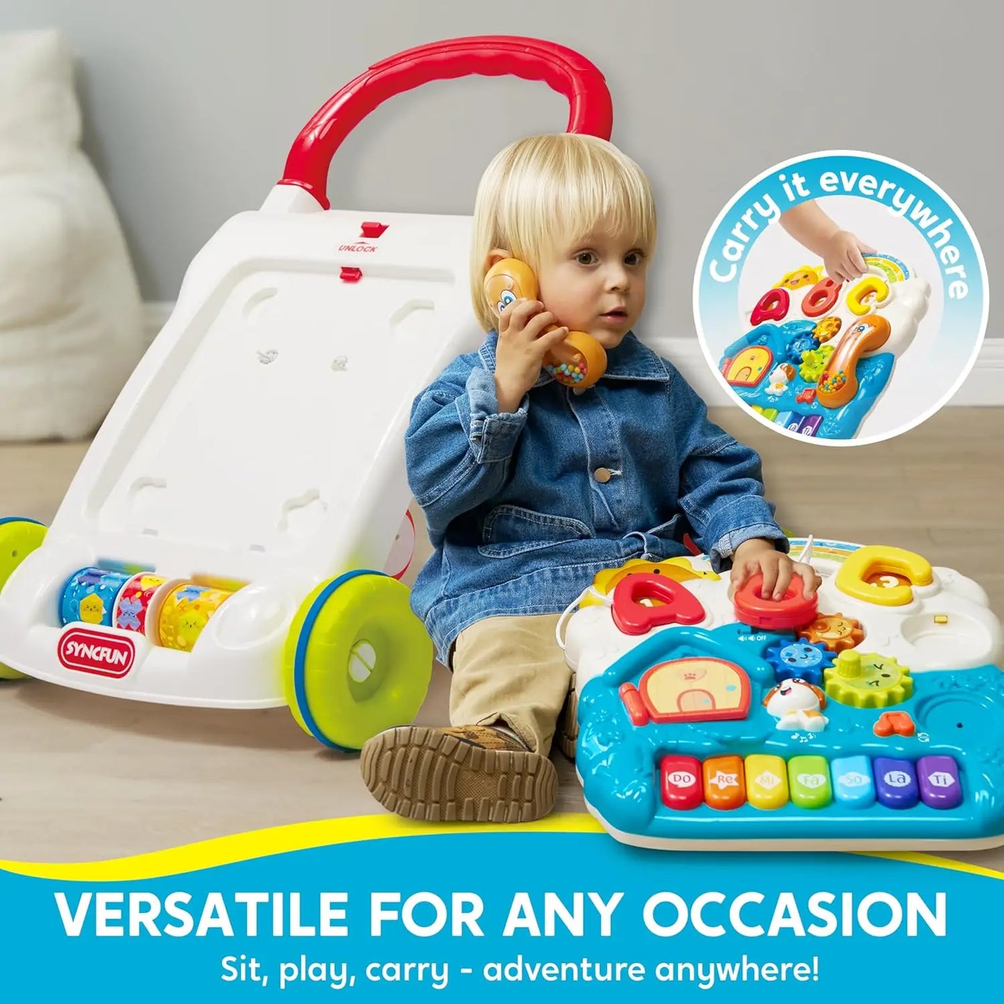 Joyfy 2 In 1 Learning Walker Sit To Stand Educational