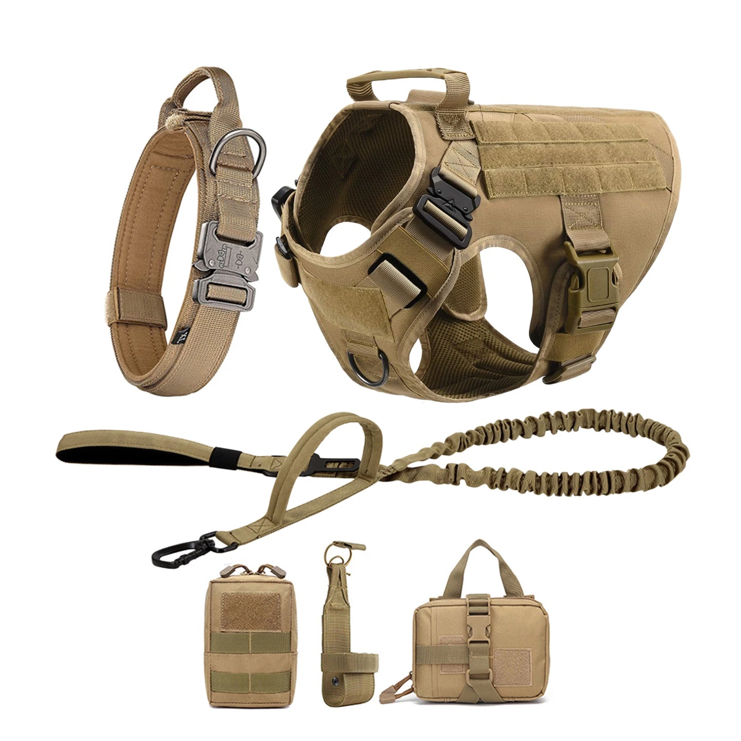 PETRAVELCN Tactical Dog Harness Molle Vest for Dogs
