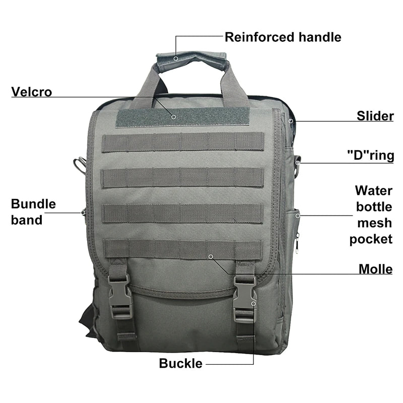 LQARMY Molle Laptop Bag Tactical Messenger Backpack