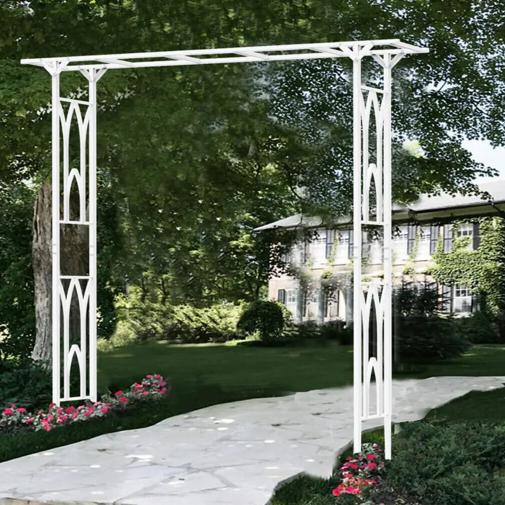 Metal Garden Arch Outdoor Arbor Iron Pergola Wedding Decoration