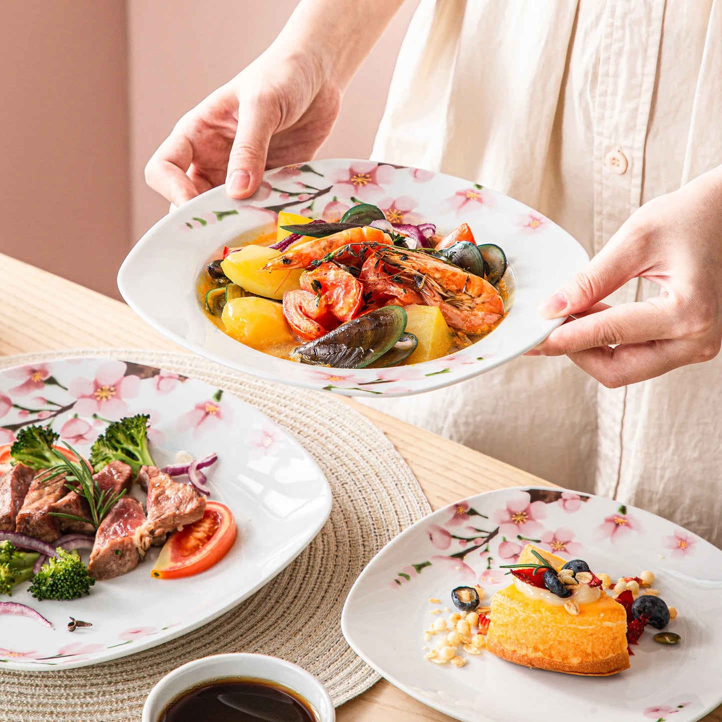 Malacasa Annie Porcelain Dinnerware Set For 12 People