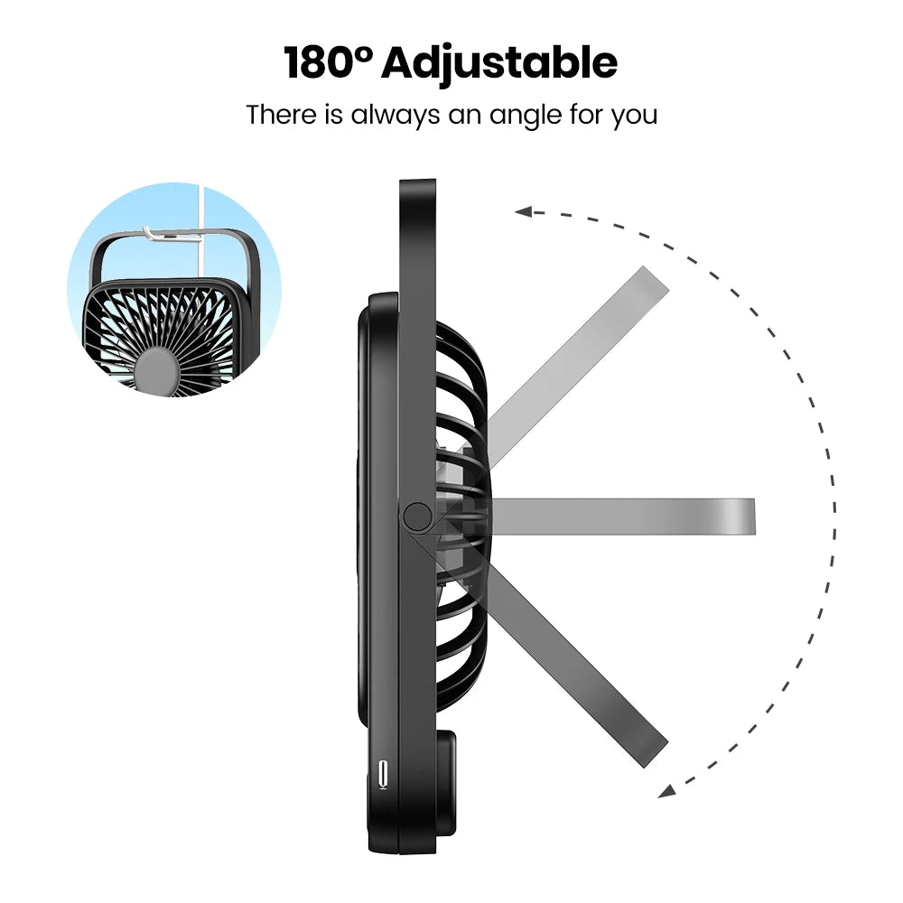 Topk Rechargeable Portable Camping Desk Fan 2000mAh USB