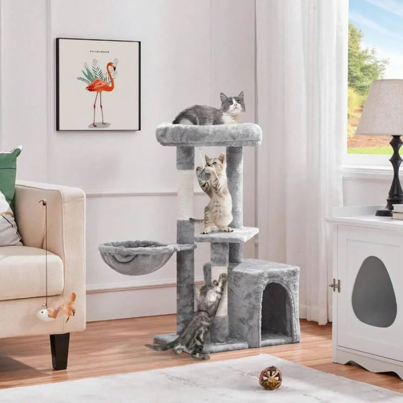 Cat Tree 3-Tier Indoor Cat Tower With Condo Platform Nest