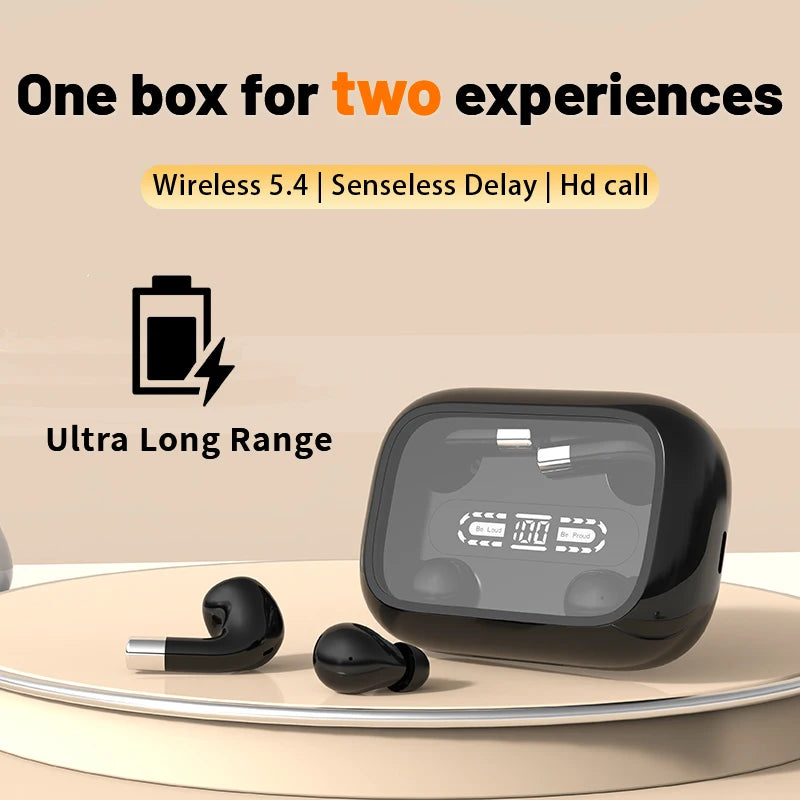 SHUKE 2in1 Dual Headphones 5.4 Bluetooth Wireless Earbuds