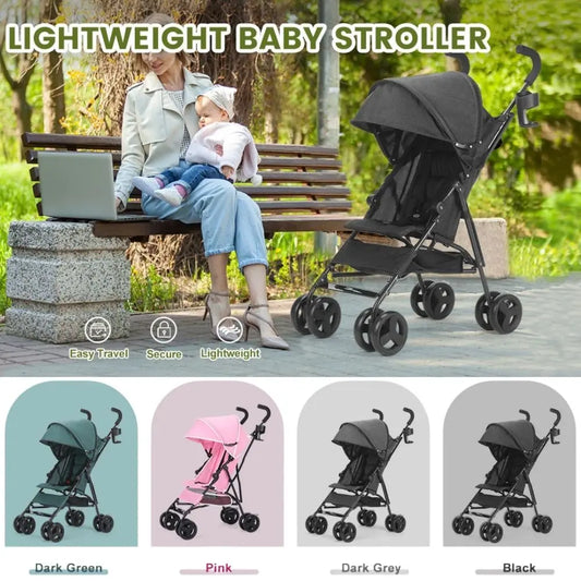 Umbrella Stroller Lightweight Travel Baby Stroller One Hand Foldable Canopy