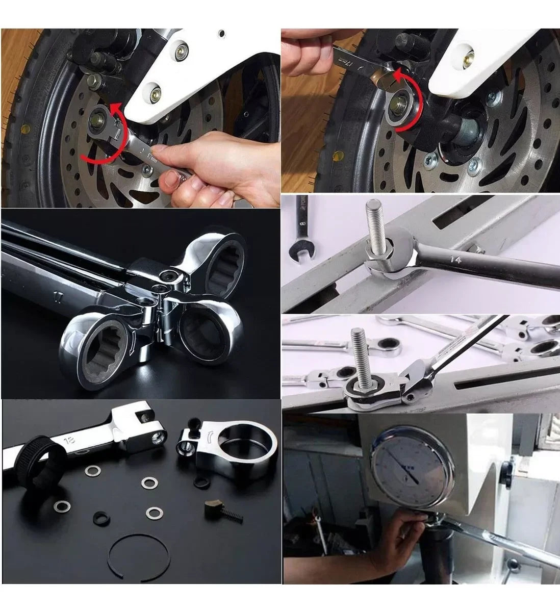 WOZOBUY Flex Head Ratchet Wrench Set CRV Steel 72 Teeth