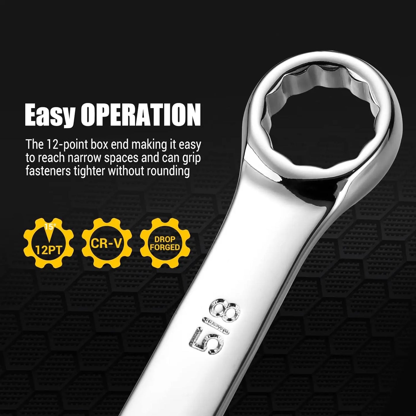 DEKOPRO 30 Piece SAE And Metric Combination Wrench Set