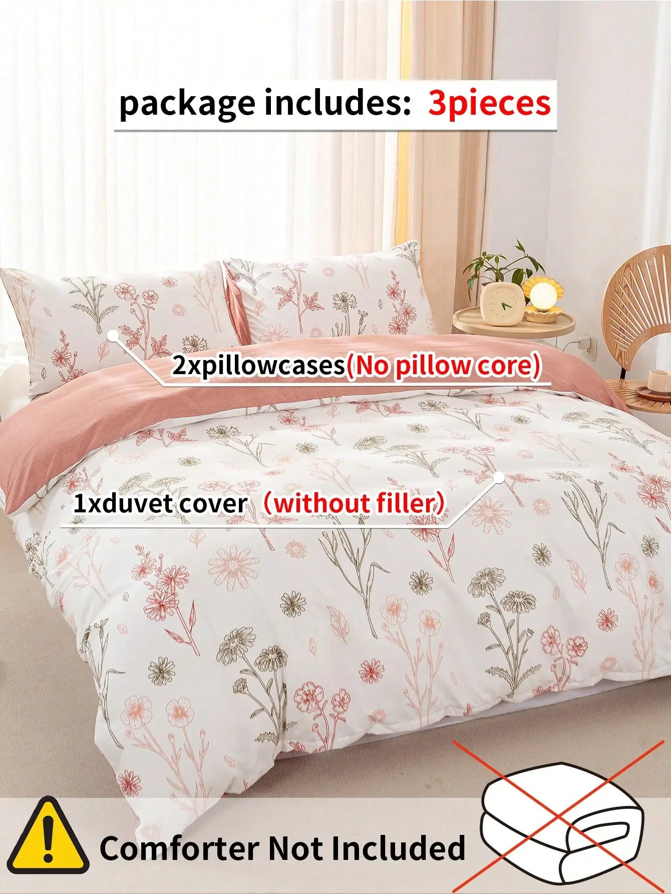 Sweet Wine Printed Quilt Cover Set Three Piece Bedding