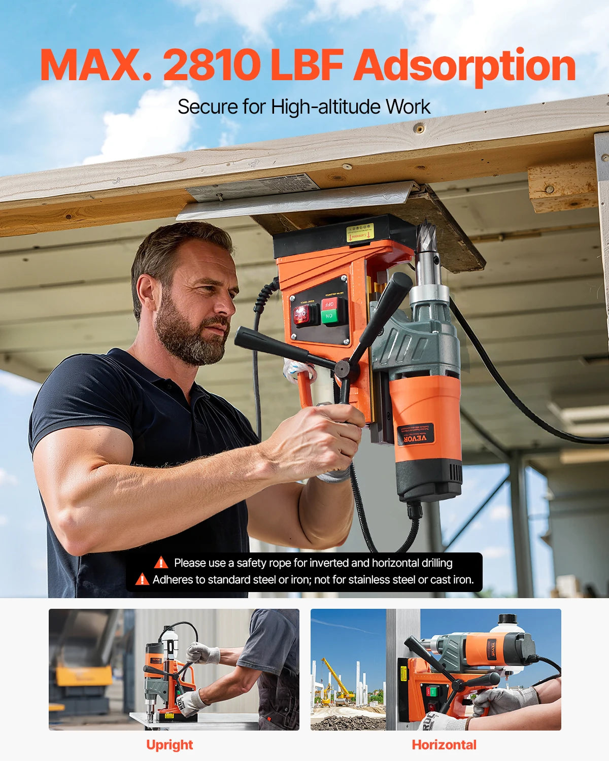SucceBuy Magnetic Drill Press Portable Electric 1450W 850RPM