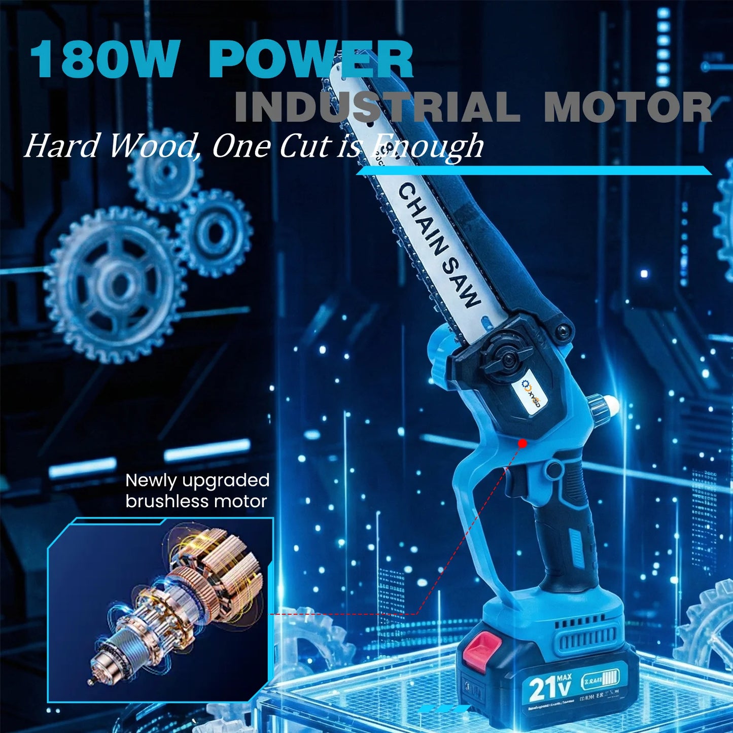 Two In One Cordless Pole Saw And Mini Chainsaw With Extension Pole