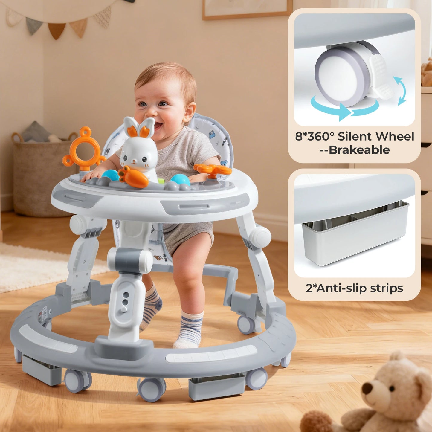Safety 4 In 1 Baby Walker And Play Center AdjustableHeights