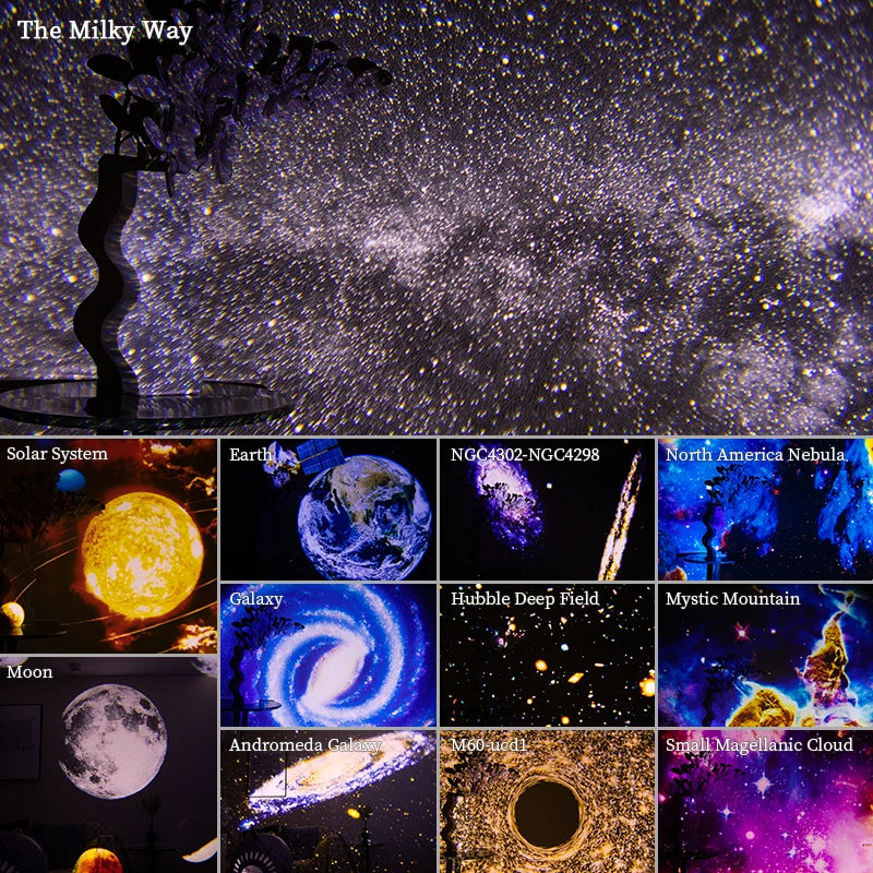 AUSYLE Night Light Galaxy Projector Starry Sky 360 Degree Lamp